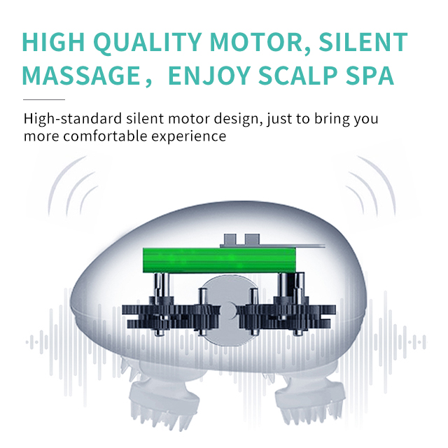  MEEEGOU Mini masajeador de cabeza portátil, cabeza de pulpo masajeador inalámbrico impermeable IPX7, para aliviar el estrés del cuero cabelludo 