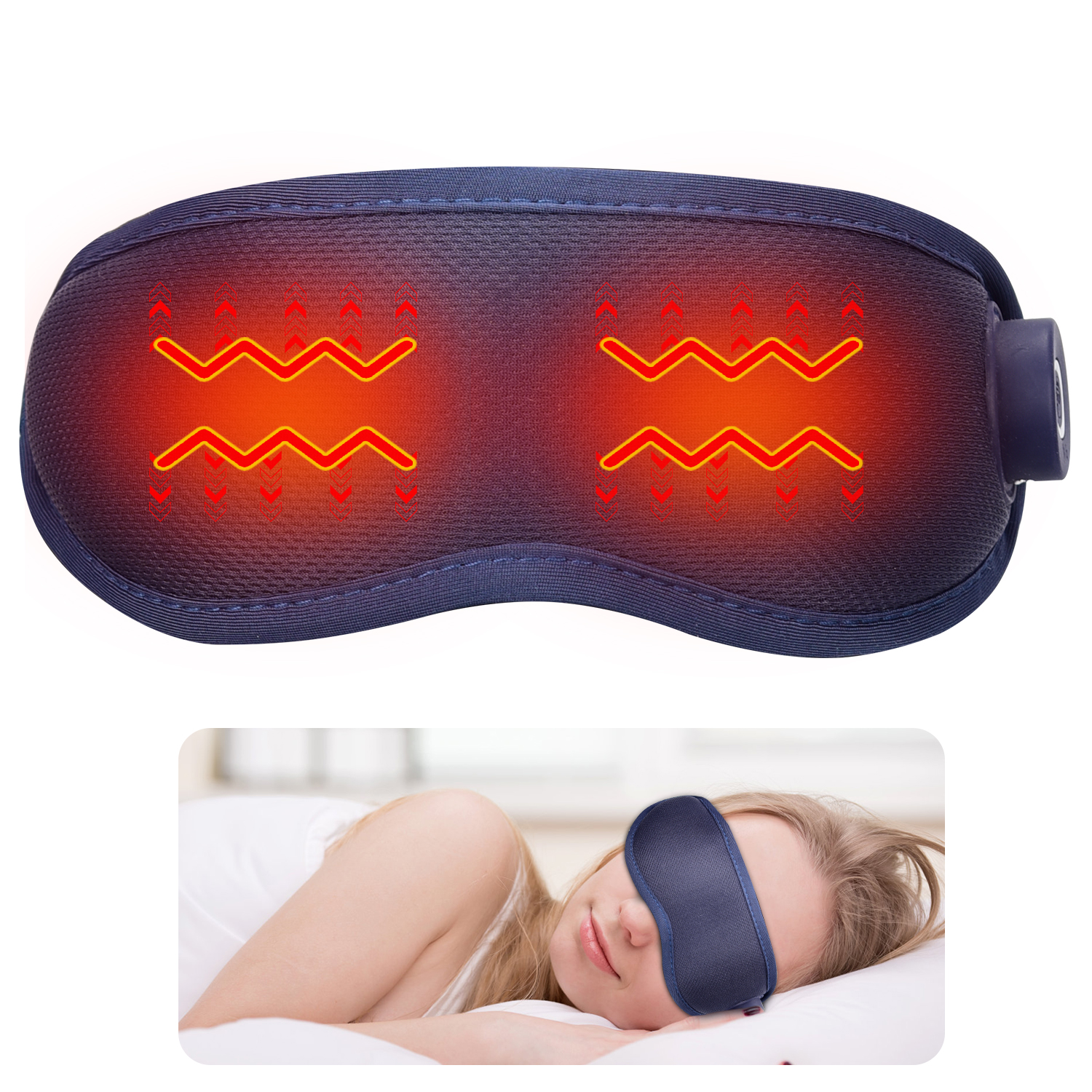 Meeegou Mascarilla masajeadora eléctrica inteligente para el cuidado de los ojos con ojeras, calefacción, vibración